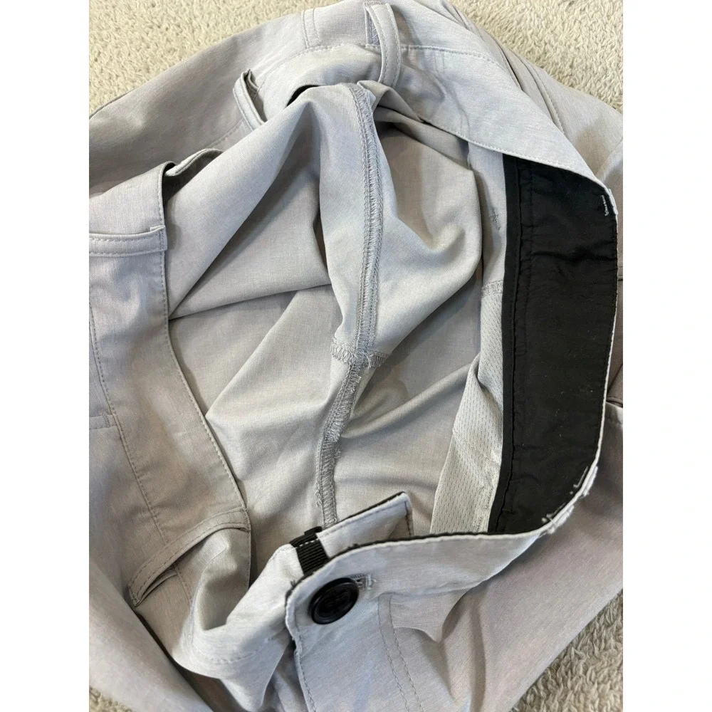 Hurley Phantom Mens Hybrid Walk Shorts Light Grey Heather Sz 33/34 Chino Stretch